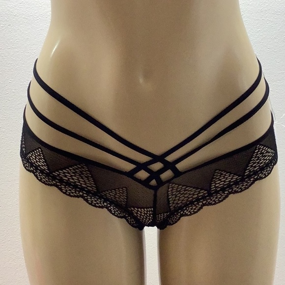 Black Mesh 2 Piece Lingerie Set Size Small. New - Picture 2 of 5